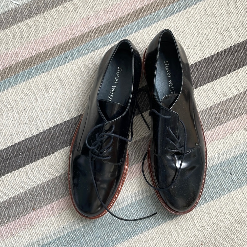 Stuart Weitzman Shoes Metro Lace Up Oxford Brogues Flats Regular - Never Worn